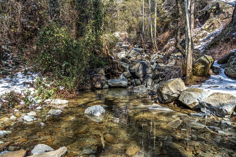 Winter stream to the waterfalls in the Troodos Mountains, Cyprus
