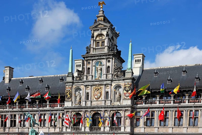 Historic City Hall Stadhuis on the Grote Markt, UNESCO World Heritage Site, Antwerp, Belgium