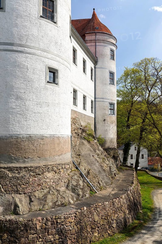 Nossen Castle is built on a rocky spur, Saxony, Germany