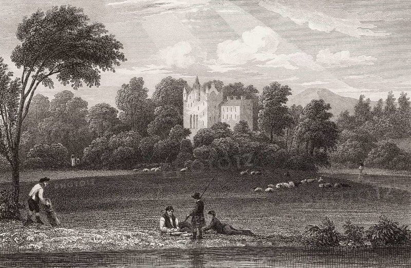 Crathes Castle, near Banchory, Aberdeenshire, 19th century, from Modern Athens by Th. H. Shepherd