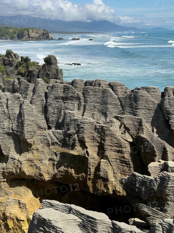 Pancake Rocks in Paparoa National Park, South Island, New Zealand, Oceania