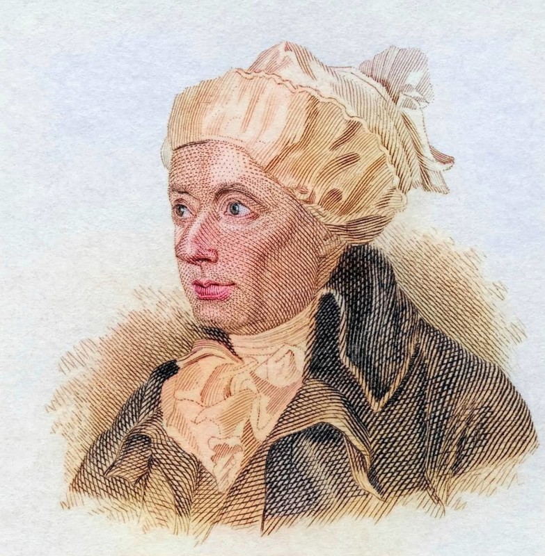 William Cowper, (born 26 November 1731 in Berkhamstead, Hertfordshire, died 25 April 1800 in East Dereham, Norfolk) was an English poet, coloured woodcut from Crabbe's Historical Dictionary from 1825, Historical, digital reproduction