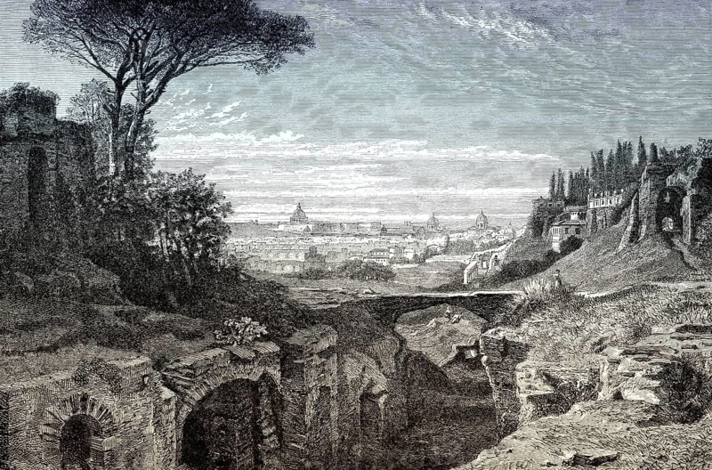 The view from the Palatine Hill, Rome, Italy, 19th Century