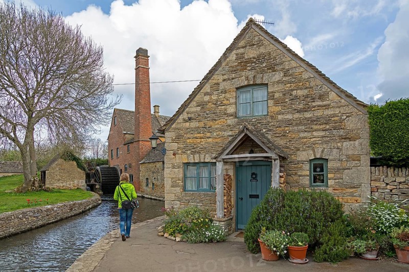 Old watermill, Lower Slaughter, River Eye, The Cotswolds, Gloucestershire, England, Great Britain