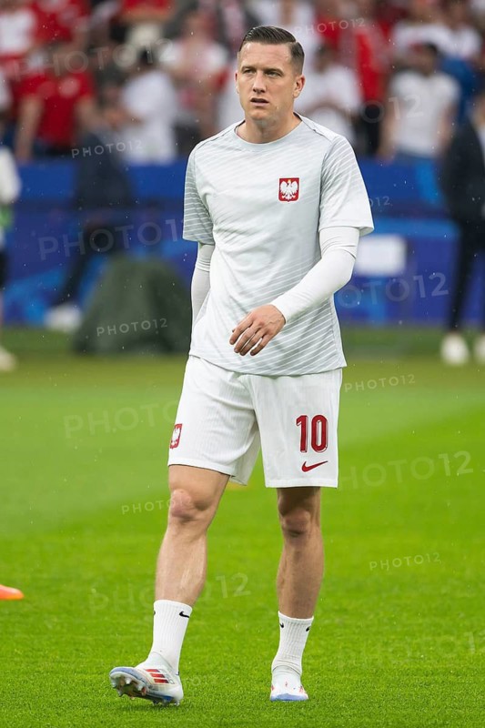 BERLIN, GERMANY - JUNE 21, 2024: Euro 2024 Groupe D match Poland vs Austria 1:3. Piotr Zielinski during warm-up