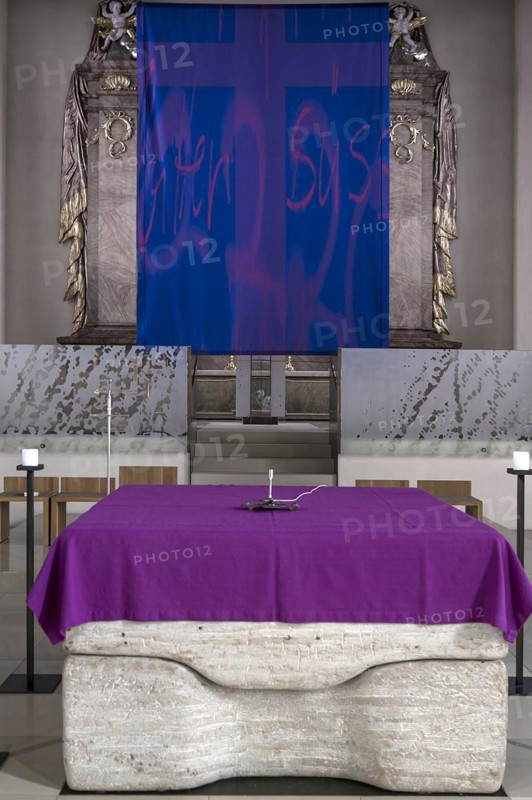 Modern Lenten cloth, St Kunigund, Schnaittach, Middle Franconia, Bavaria, Germany