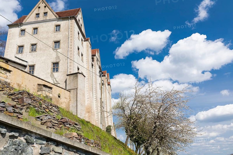 Nossen Castle stands high above, Saxony, Germany