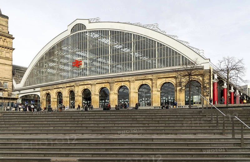 Exterior frontage of Lime Street railway station, Liverpool, England, UK