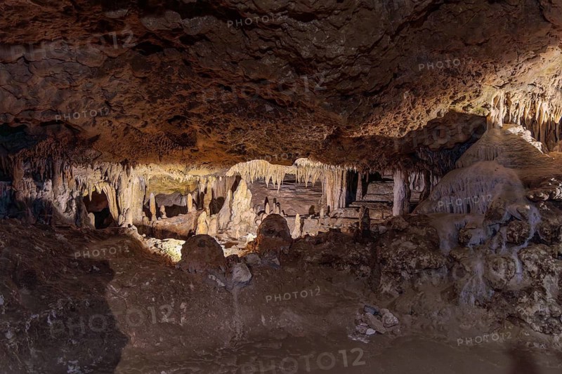 Limestone rock formations in a cave at Florida Caverns State Park in the Florida panhandle near Marianna