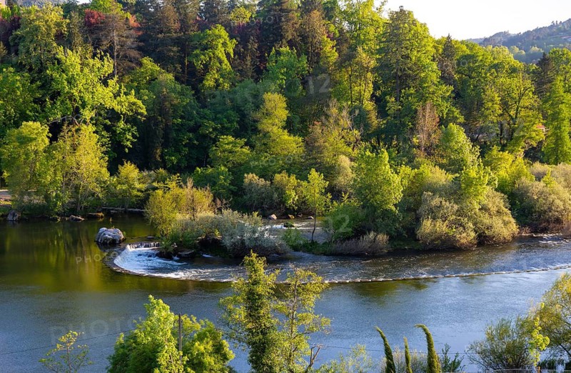 Weir on River Tamega, Amarante, Tâmega e Sousa, Portugal