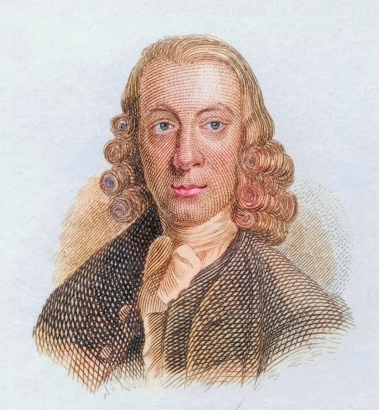 Henry Brooke, 1793 to 1783, Irish writer, coloured woodcut from Crabbe's Historical Dictionary from 1825, Historical, digital reproduction
