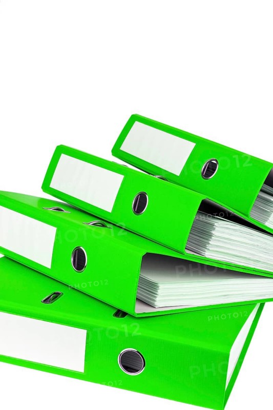 File folder with documents and papers. Storage of contracts, studio