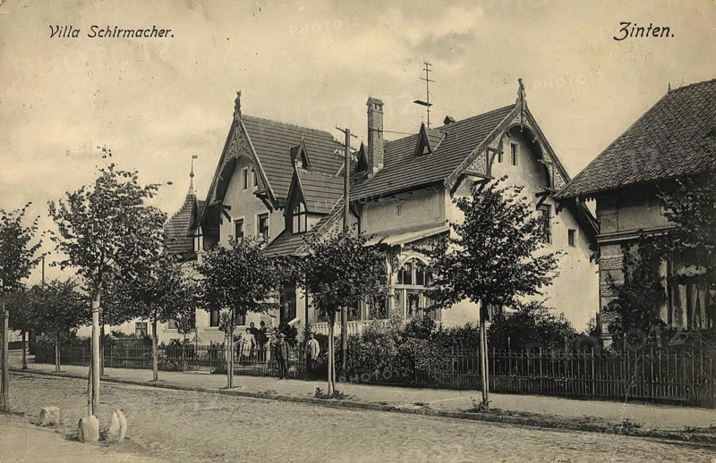 Historical postcard, picture postcard, Villa Schirmacher, Zinten, today Kornewo, Kaliningrad, Russia, digitally enhanced reproduction of an original from around 1900, picture postcard