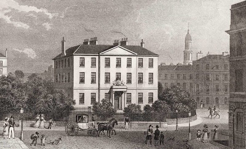 Excise Office, Drummond Place, Edinburgh, Scotland, 19th century, from Modern Athens by Th. H. Shepherd
