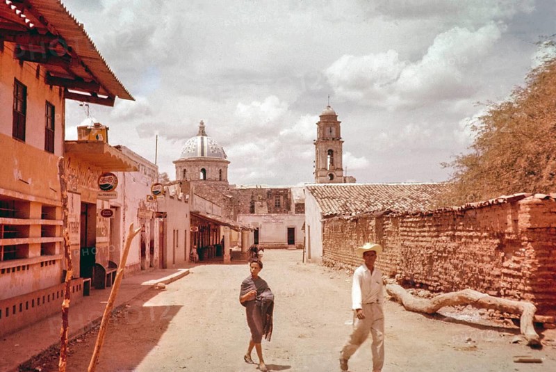 Village street in central Mexico 1961 undefined location