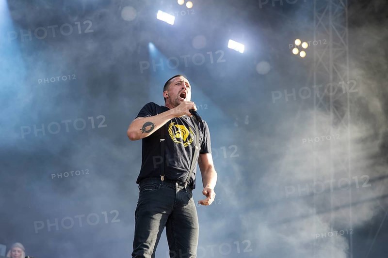 Danger Dan (Daniel Pongratz), rapper of the Antilopen Gang at the Highfield Festival on Saturday, Störmthaler See, 17.08.2024