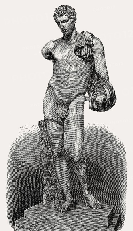 Statue of Hermes as the patron of athletics and sports