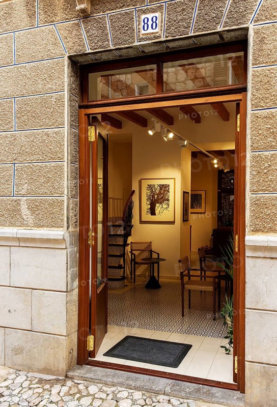 View of the foyer of the Can Prunera museum house on Carrer de sa Lluna in Soller, Majorca, Spain