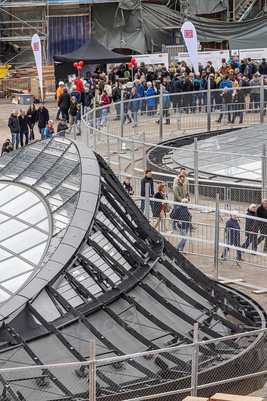 Open construction days at the new main train station. For three days, visitors can find out about the Stuttgart 21 billion-dollar project. By Easter month, Werder is once again expecting around 80000 visitors. It is still unclear when the new transit station will open. The date has already been postponed several times. Stuttgart, Baden-Württemberg, Germany