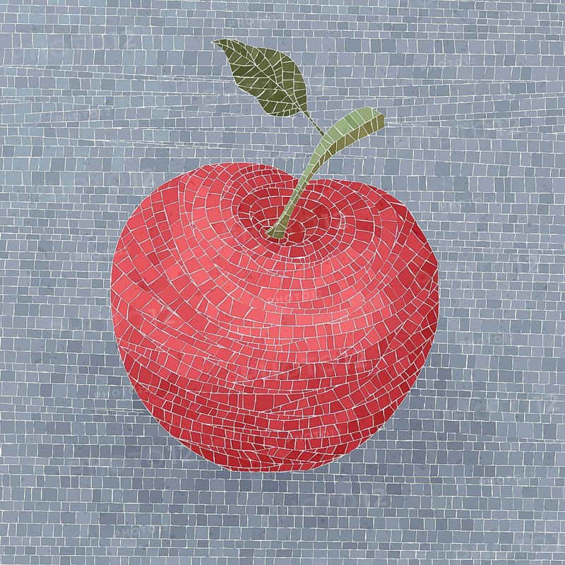 Red apple vector art mosaic illustration