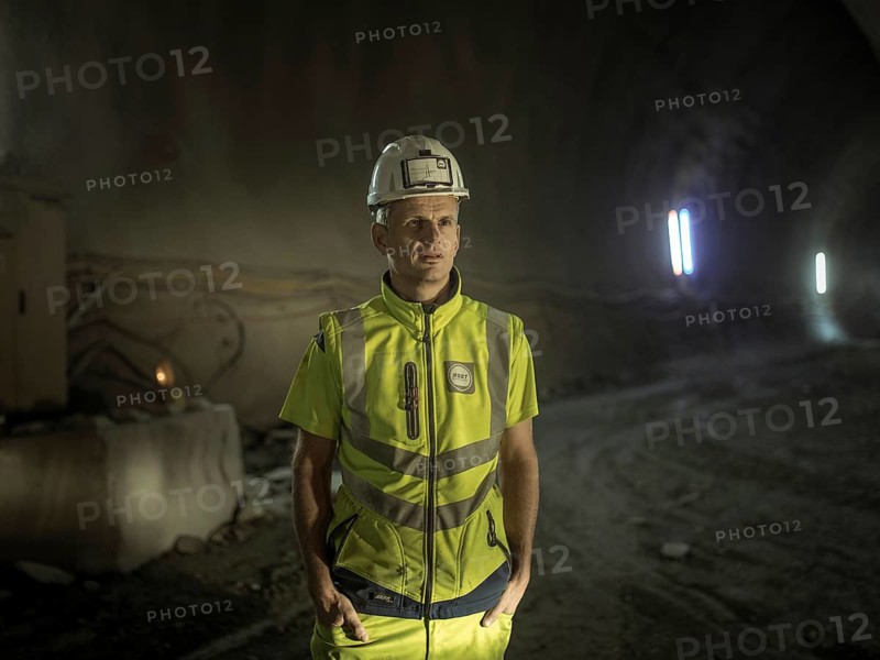 Graduate engineer (FH) Sebastian Reimann in construction lot H53, Brenner Base Tunnel, Wolf, Tyrol, Austria