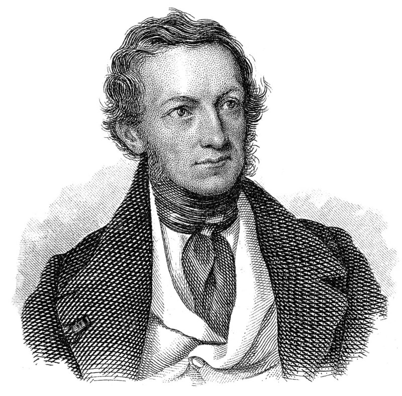 Portait of Johann Ludwig Deinhardstein, 1794 - 1859, an Austrian writer, Portrait von Johann Ludwig Deinhardstein, 1794 - 1859, Pseudonym Dr. Römer, war ein österreichischer Schriftsteller, Literaturkritiker, Dramaturg und Hofbeamter