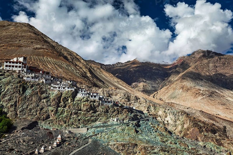 Diskit Gompa (Tibetan Buddhist monastery) is the oldest and largest Buddhist monastery (gompa) in the Nubra Valley in Himalayas. Ladakh, India