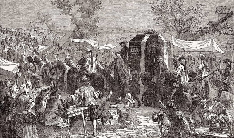 The Funeral procession of Louis XIV, 1638-1715, King of France