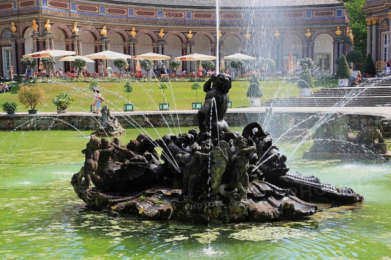 Water features of the Upper Grotto, Sun Temple, Hermitage in Bayreuth, Upper Franconia, Bavaria, Germany
