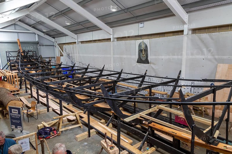 Boatbuilding workshop, Anglo-Saxon replica ship projext, The Longshed, Woodbridge, Sufolk, England, UK