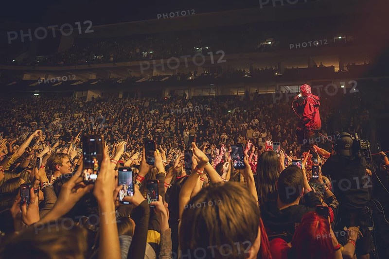 Tyler Joseph, lead singer of Twenty One Pilots live on The Clancy World Tour at the Uber Arena in Berlin on 08/04/2025