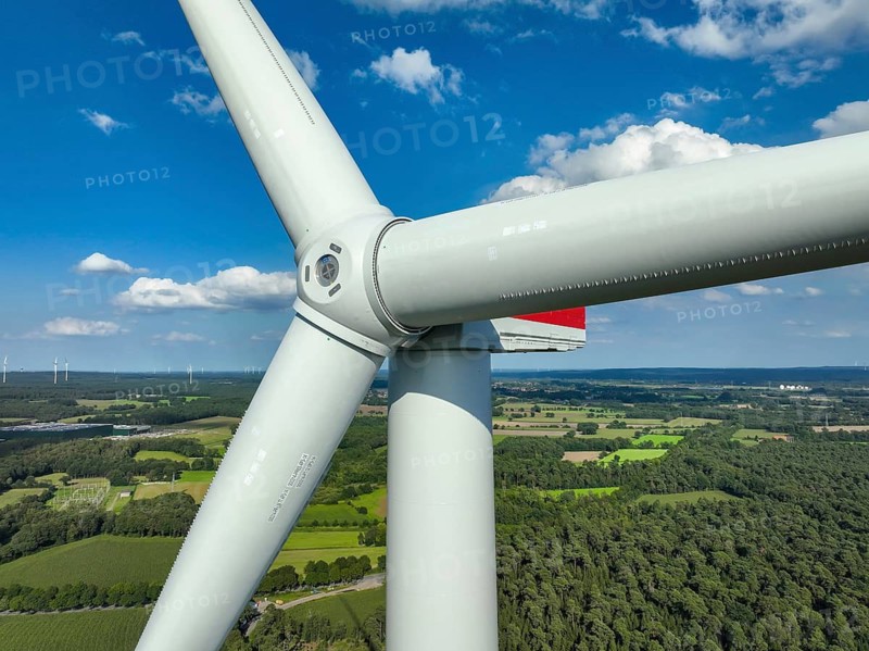 Dorsten, North Rhine-Westphalia, Germany, new construction of a wind turbine. Wind farm Große Heide