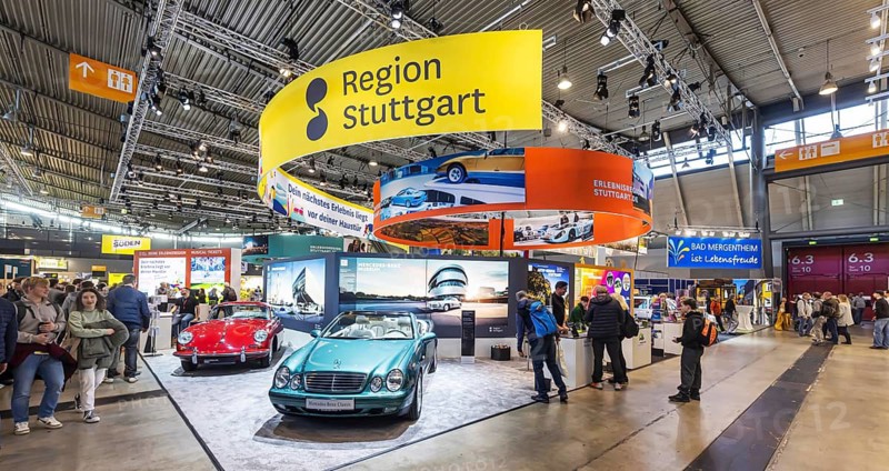 CMT tourism trade fair in Stuttgart. According to the trade fair organiser, the Caravan, Motor, Tourism trade fair is the world's largest public trade fair for travel, tourism and leisure. With 2175 exhibitors, all exhibition halls are fully booked. Stuttgart, Baden-Württemberg, Germany