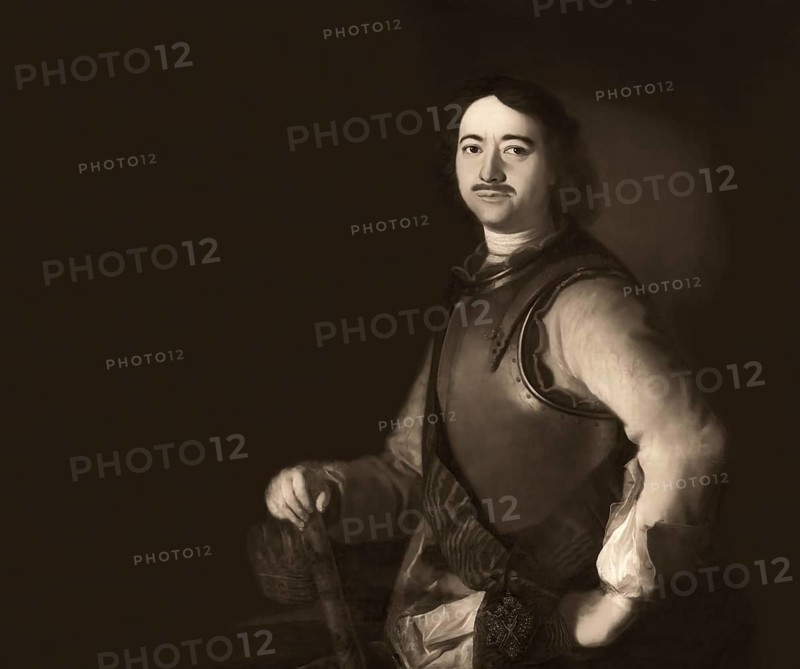 Portrait of Peter the Great, Peter I or Pyotr Alexeyevich Romanov, 1672-1725, Emperor of the Russian Empire, anonymous painting, digitally optimized