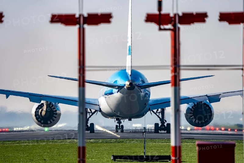 Amsterdam Schiphol Airport, Aalsmeerbaan runway, 18L-36R, KLM Flyer on the runway, Netherlands