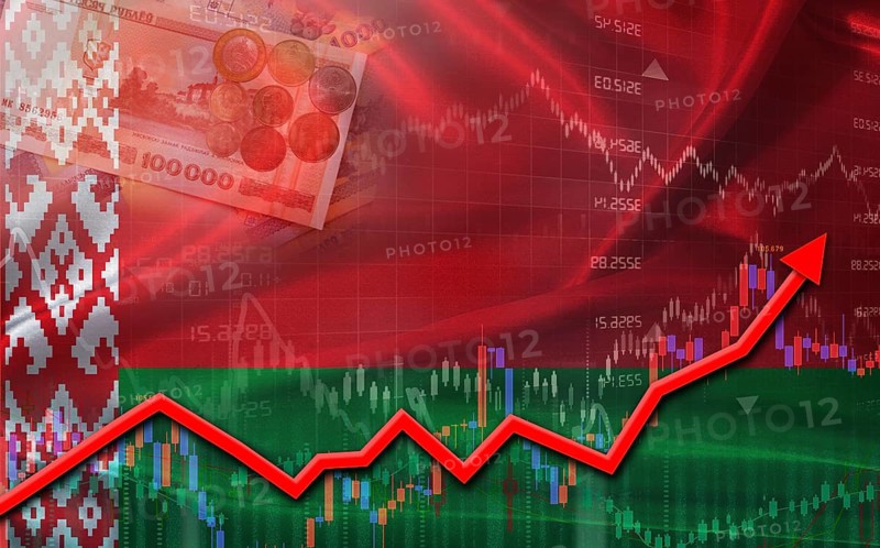 Belarus economic growth on financial graph. Belarus financial growth on market graph