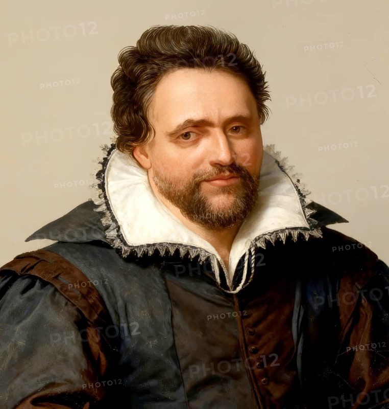 Portrait of Ben or Benjamin Jonson, 1573 - 1637, an English poet and playwright