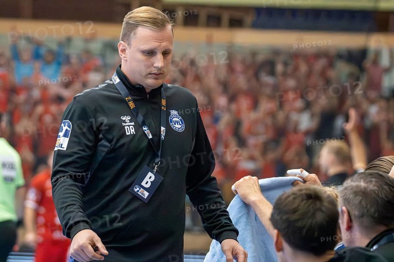 30.10.2024, 2nd HBL (German Handball League), Matchday 10: Eulen Ludwigshafen against VfL Lübeck-Schwartau. Picture: David Röhrig, coach of Lübeck