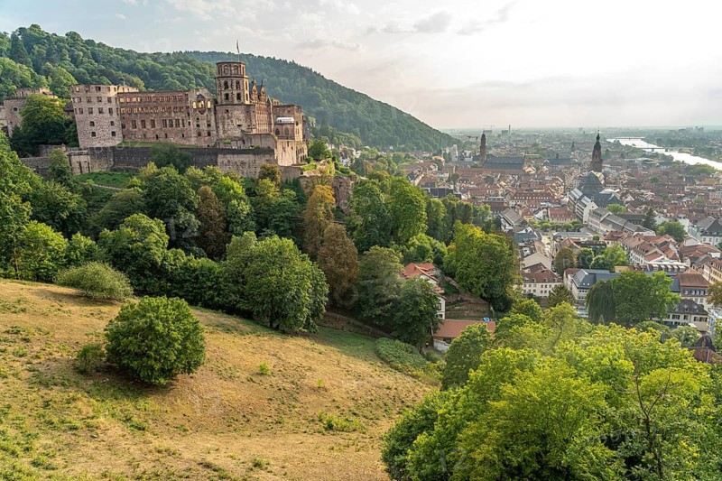 Ruins of the castle and the city of Heidelberg, Baden-Württemberg, Germany