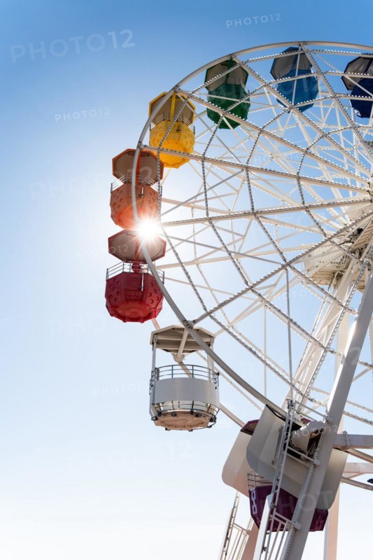 Ferris wheel at the Parc d'atraccions Tibidabo amusement park in Barcelona, Spain