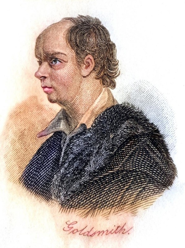 Oliver Goldsmith, 1728-1774, Anglo-Irish playwright, novelist, dramatist, poet and essayist, Historical, digitally restored reproduction from a 19th century original, Record date not stated