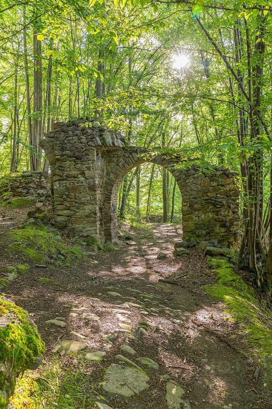 Ruins of the former Körse hilltop castle in Kirschau, Upper Lusatia, Saxony, Germany