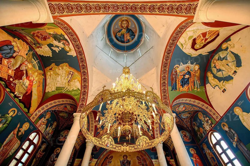 Bulgarian Orthodox Rock cave Monastery of Saint Dimitar Basarbowski, Church interior, Basarbovo, Rousse, Bulgaria