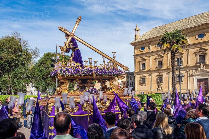 Semana santa procession, Plaza de Vazquez de Molin, holy week before easter, Ubeda, Unesco heritage city, Andalusia, Spain
