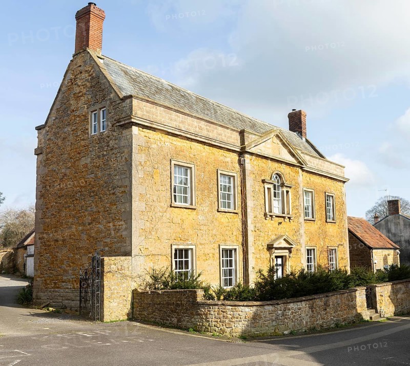 Historic stone house former Post Office listed building, Bailey Hill, Castle Cary, Somerset, England, UK