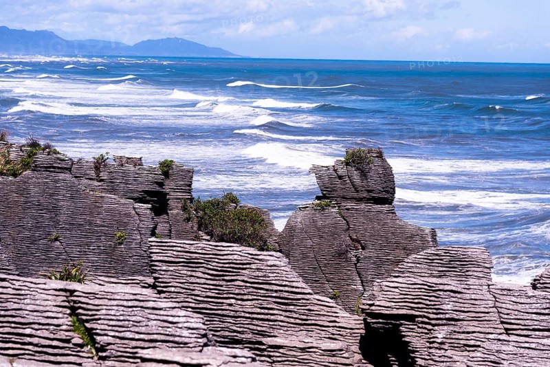 Pancake Rocks, New Zealand, South Island of New Zealand, Island State, Indian Ocean, Waves, Rocks, Sea Spray, Strong Surf, Rock Formation