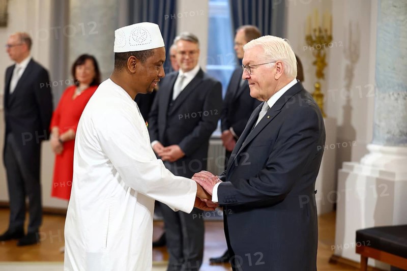 Aliou Barry Guinea is received by Frank-Walter Steinmeier (President of the Federal Republic of Germany) in front of the Federal President's New Year's Reception at Bellevue Palace, Berlin 14 January 2025