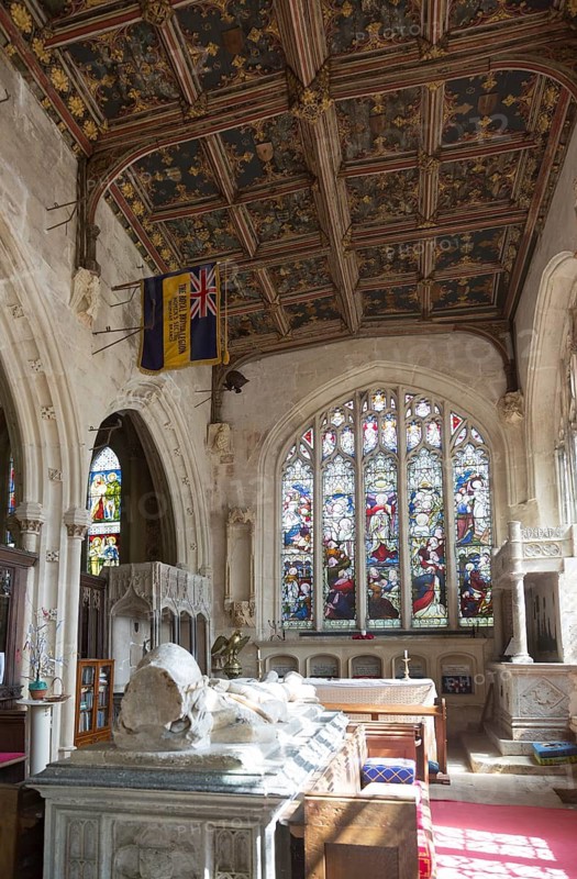 Tomb of Sir Roger Tocotes, fifteenth century chantry chapel, Church of Saint Nicholas, Bromham, Wiltshire, England, UK