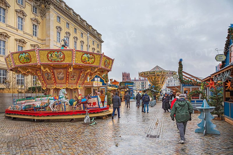 Christmas market at Belin Palace in Berlin, Germany