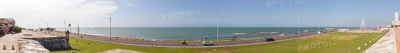 San Felipe de Barajas Castle, city wall, panorama, Cartagena, Colombia